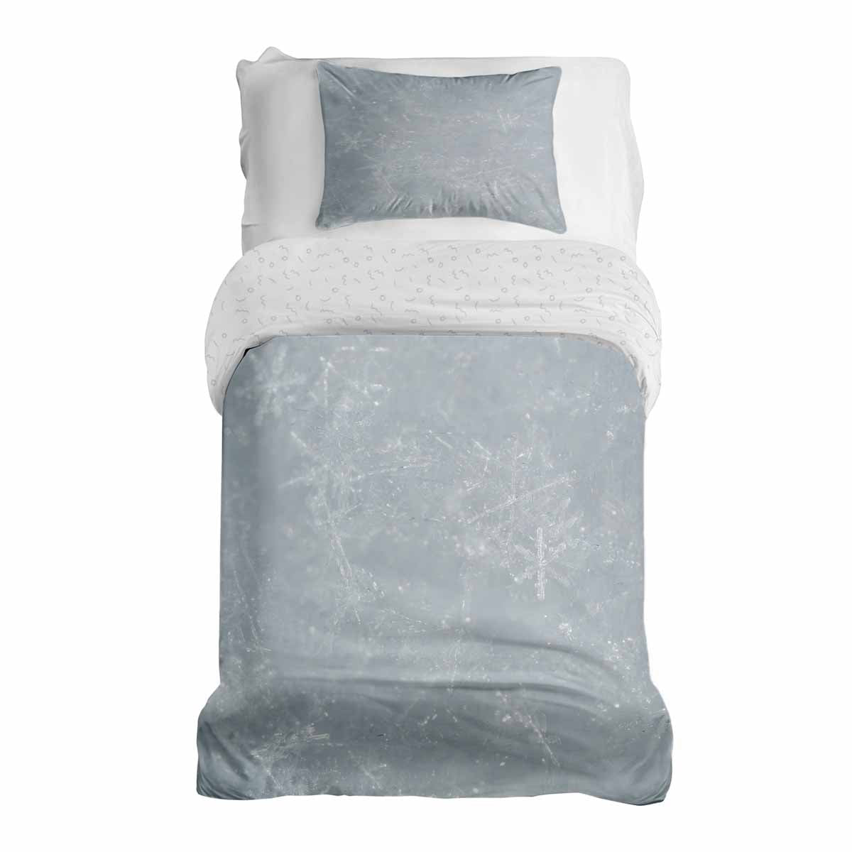 Original Therapiedecke - Ensemble de literie en coton TD gris avec flocons de neige