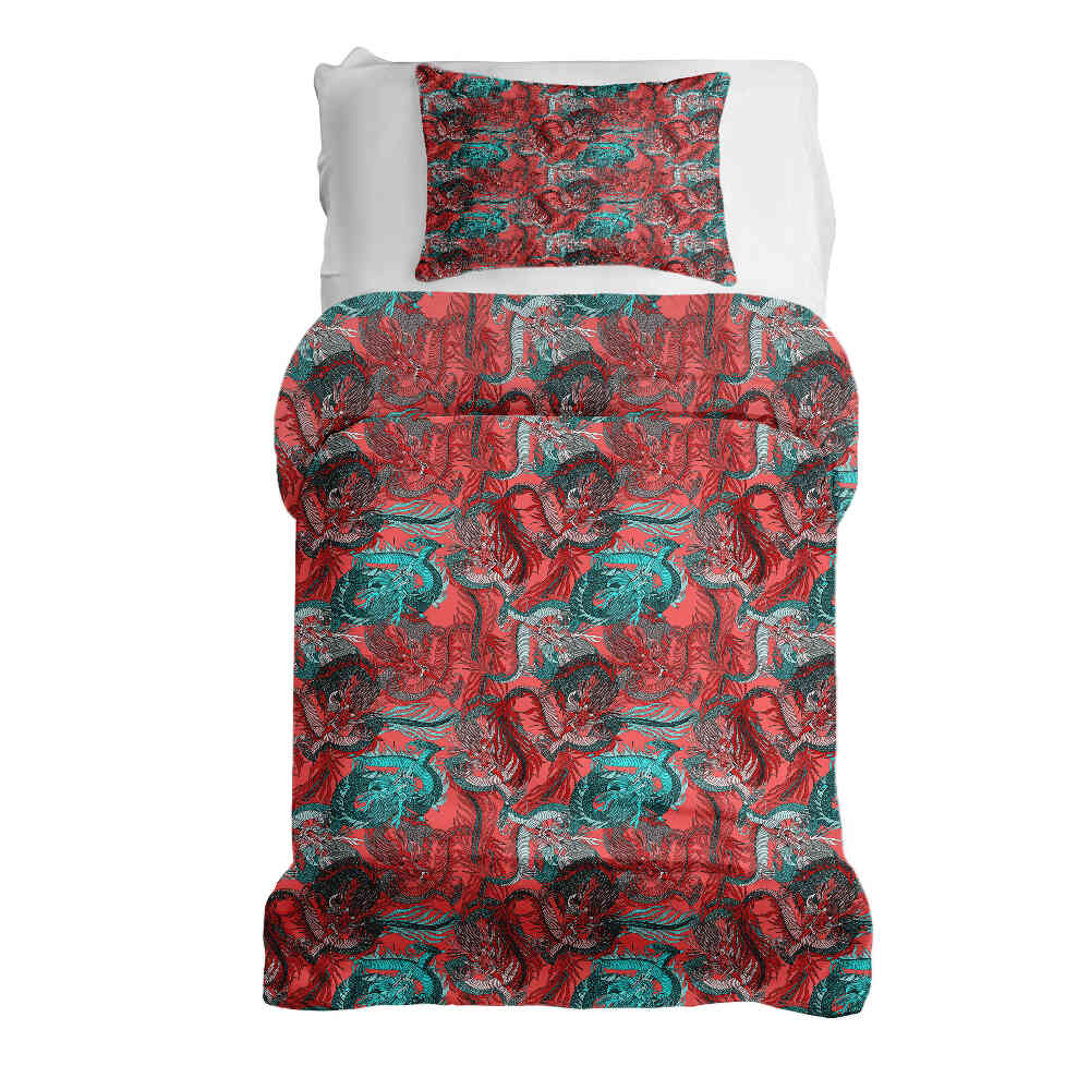 Original Therapiedecke - Ensemble de literie en coton Abstrait rouge