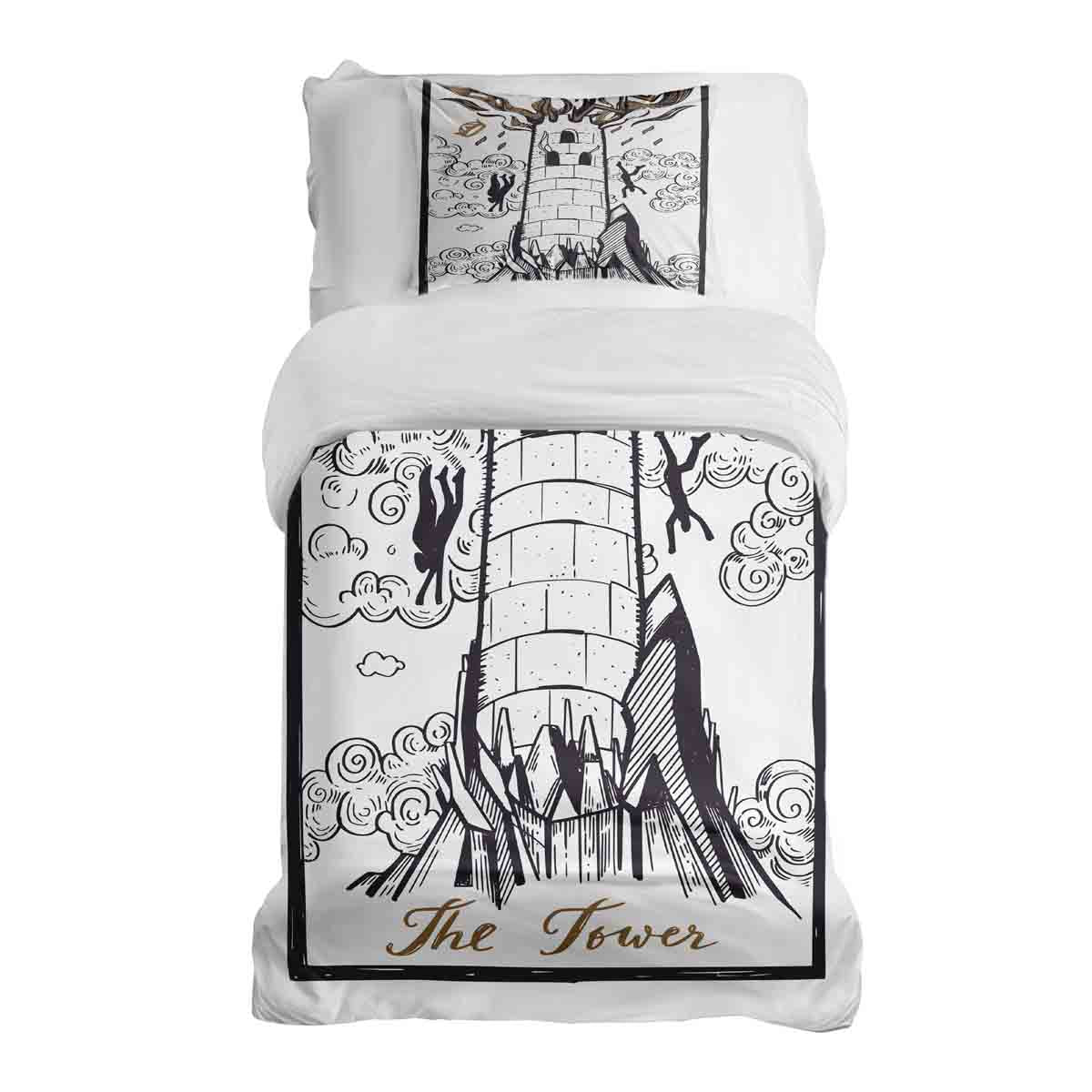 Ensemble de literie avec couverture thérapeutique blanc avec tour