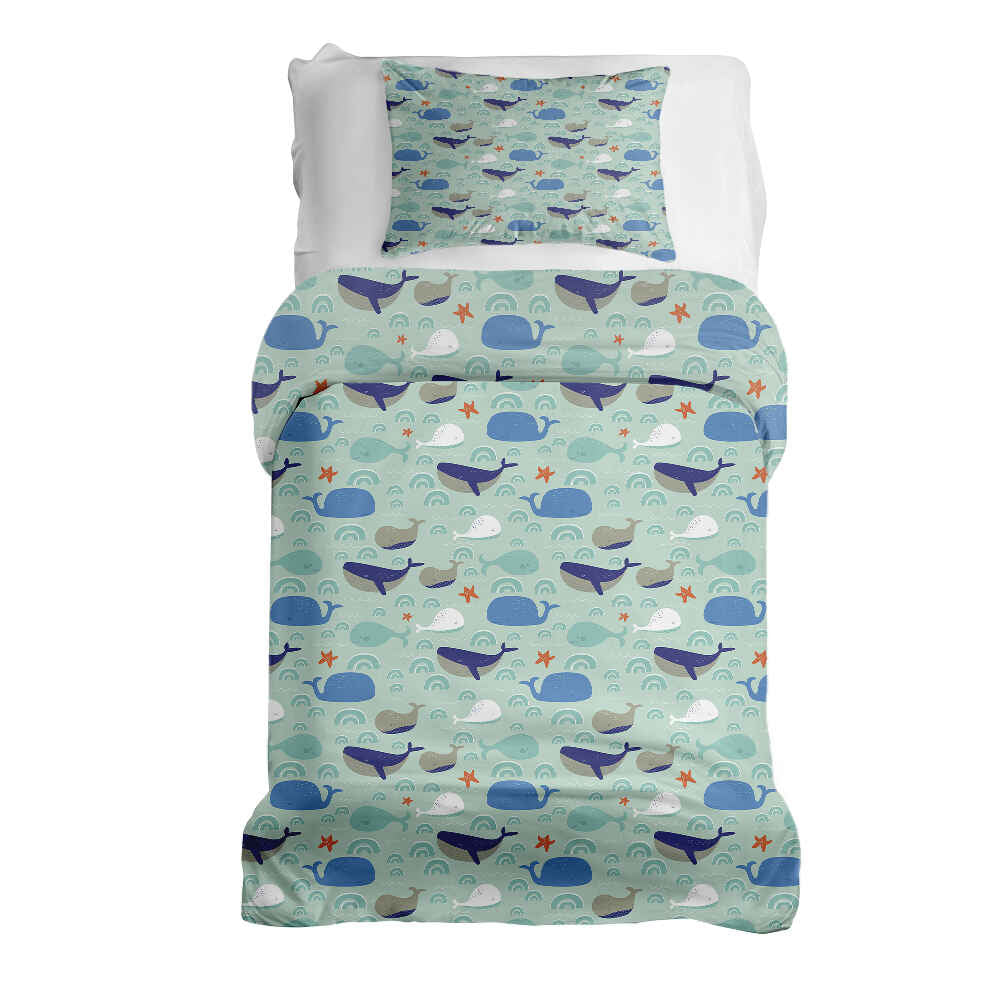 Original Therapiedecke - Ensemble de literie en coton vert avec baleines