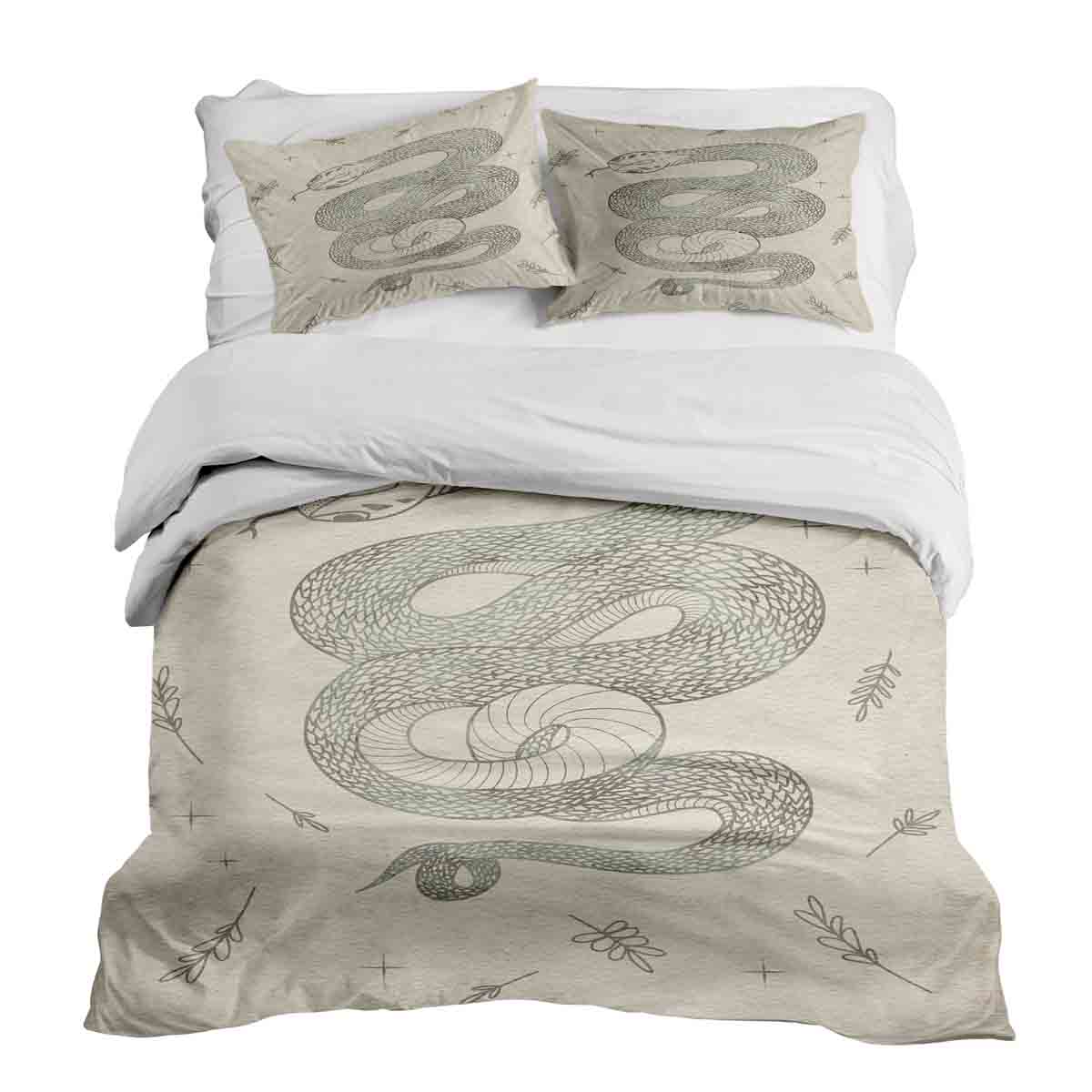 Original Therapiedecke - Ensemble de literie en coton beige avec serpent