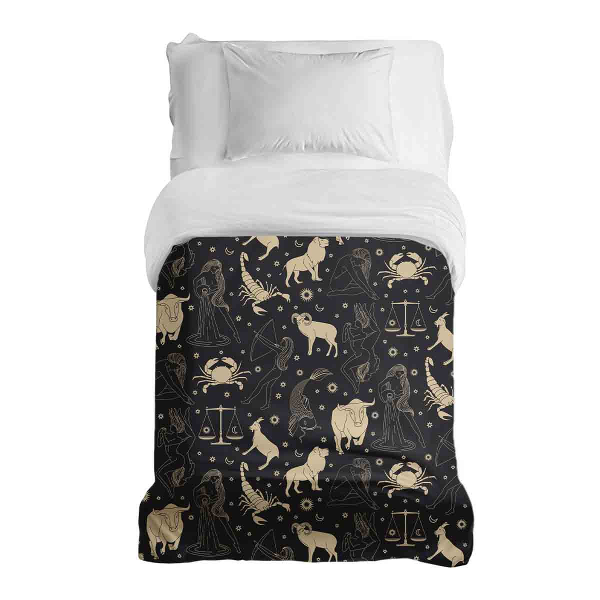 Couverture thérapeutique originale - Housse en coton noire avec constellations