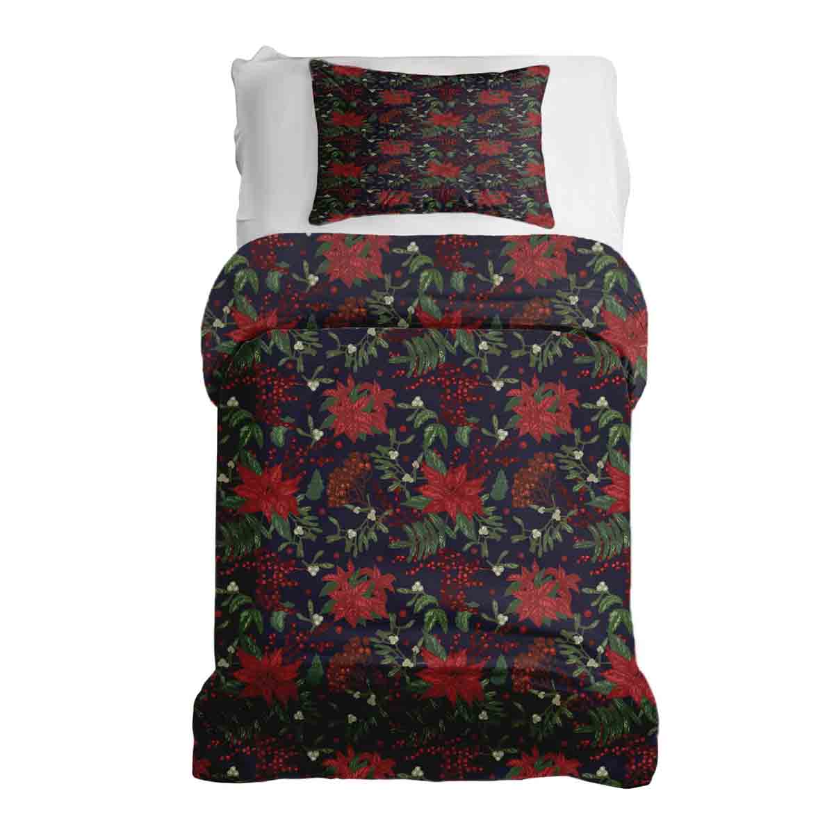 Original Therapiedecke - Ensemble de literie en coton avec poinsettia rouge