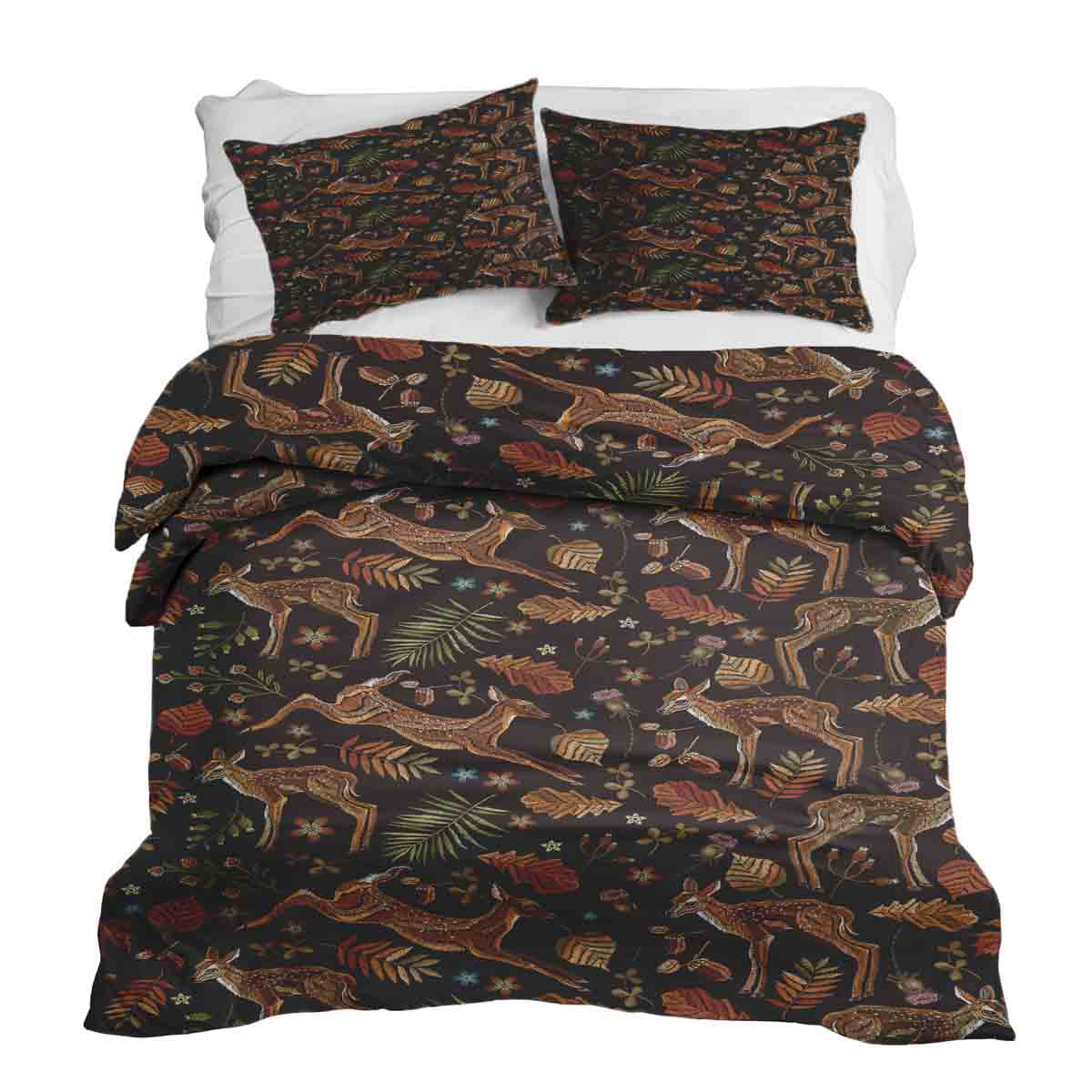 Original Therapiedecke - Ensemble de literie en coton marron avec biche