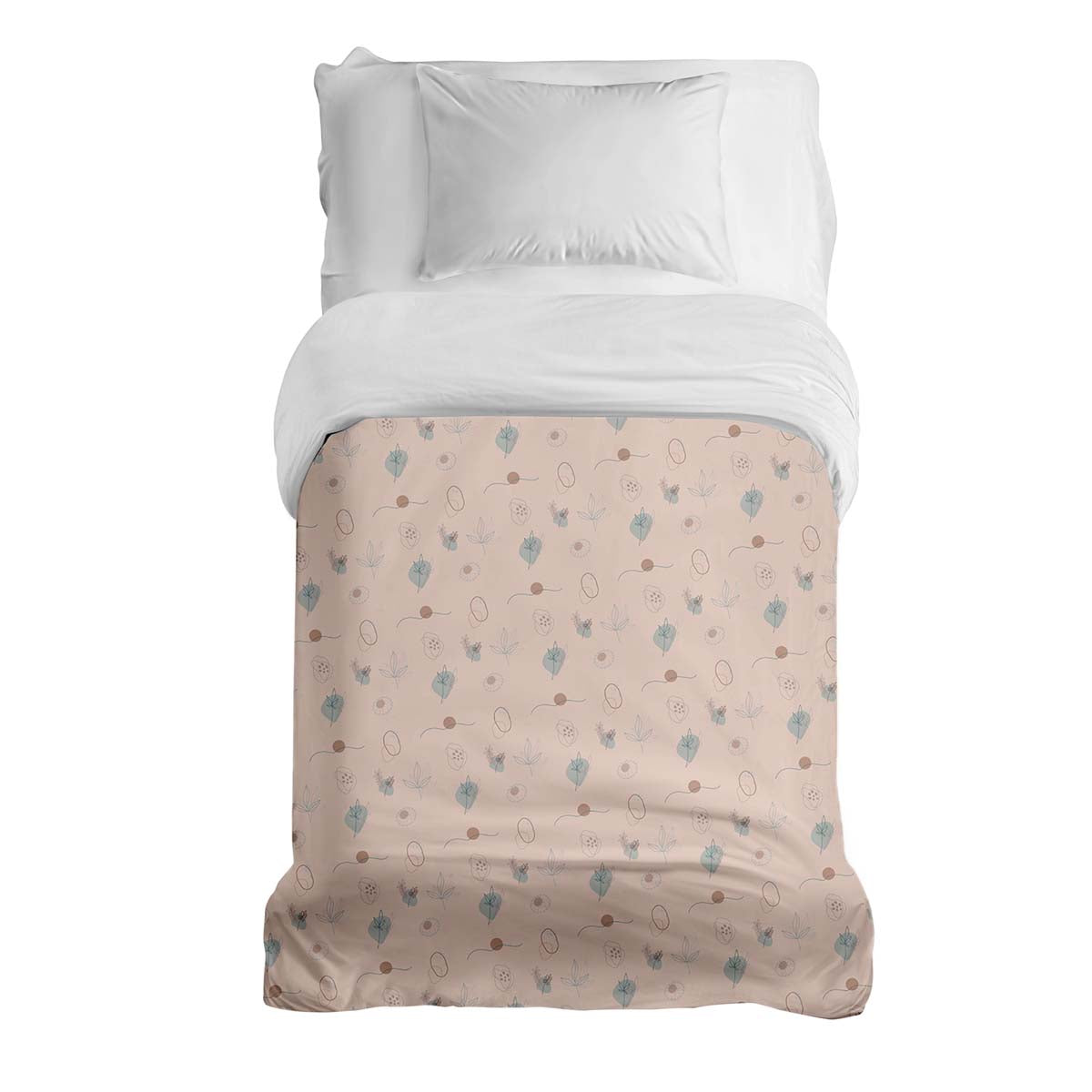 Couverture thérapeutique originale - Housse en coton rose plantes