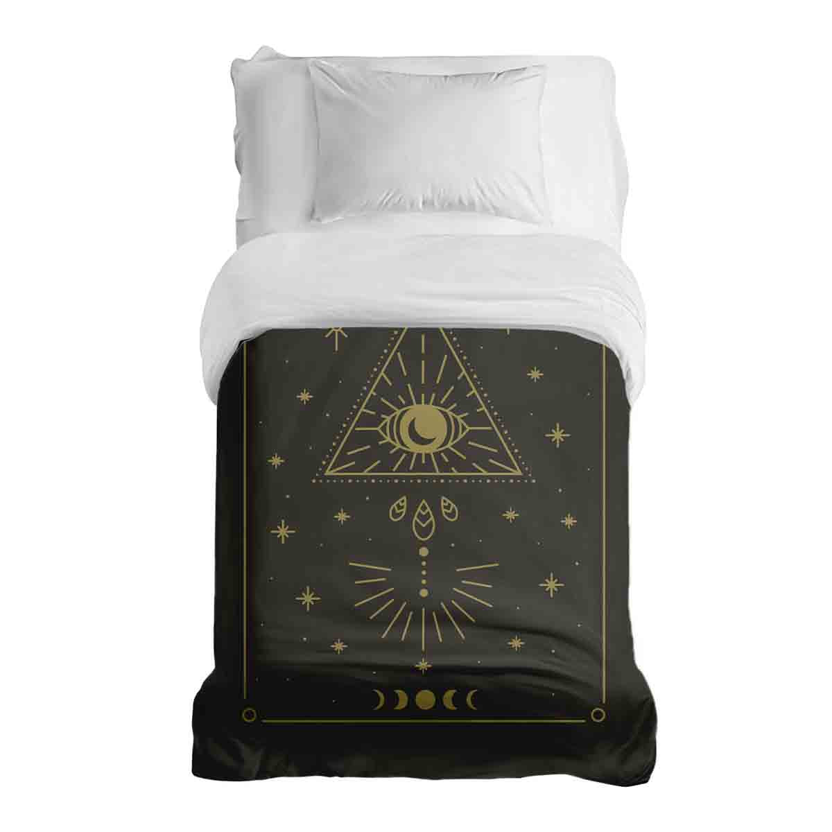 Couverture thérapeutique originale - Housse en coton noire Soleil et Cosmos