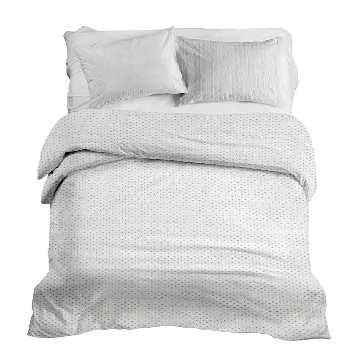 Ensemble de linge de lit avec couverture thérapeutique blanc avec petits points dorés