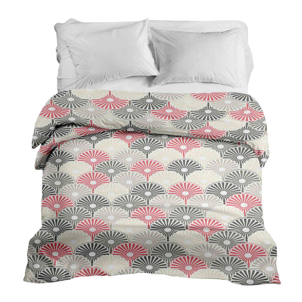 Couverture thérapeutique originale - Housse en coton fleurs abstraites colorées