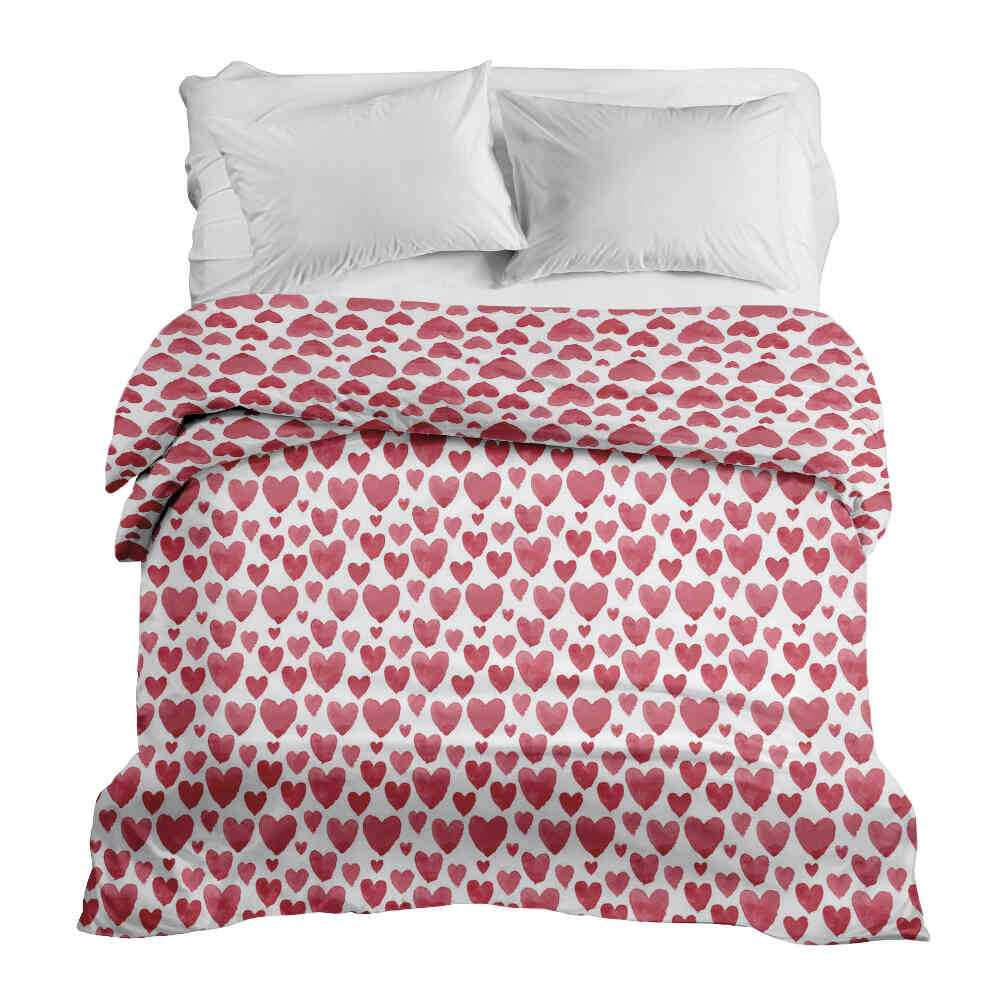 Couverture thérapeutique originale - Housse en coton Cœurs rouges