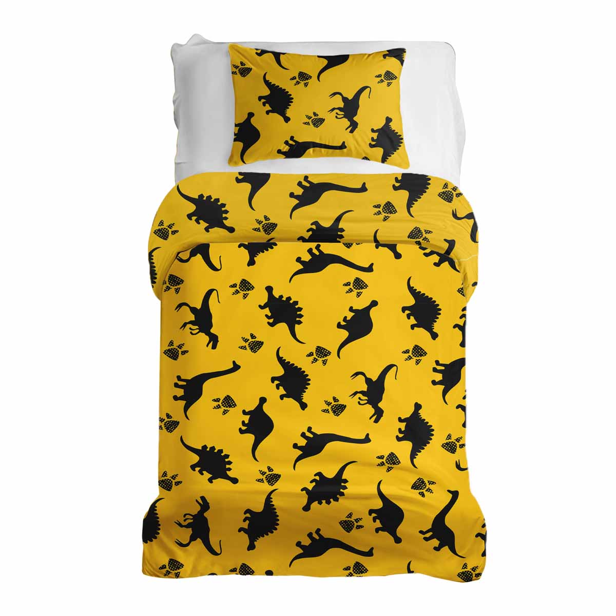 Original Therapiedecke - Ensemble de literie en coton Jaune avec dinosaures