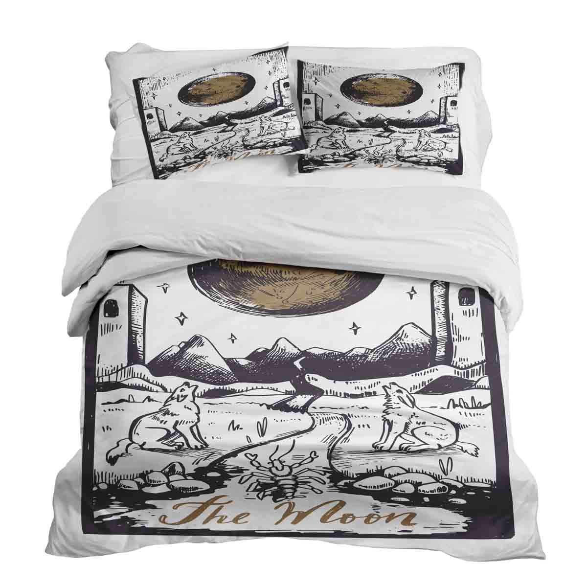 Ensemble de literie avec couverture thérapeutique Loup et Lune