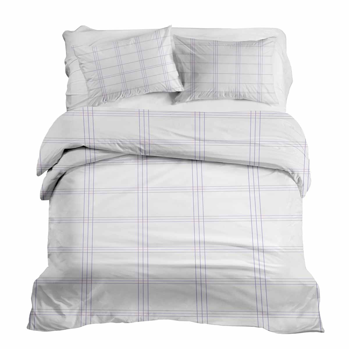 Couette thérapeutique Ensemble de literie blanc avec rayures violettes