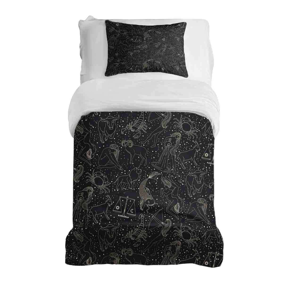 Original Therapiedecke - Ensemble de literie en coton Noir Horoscope
