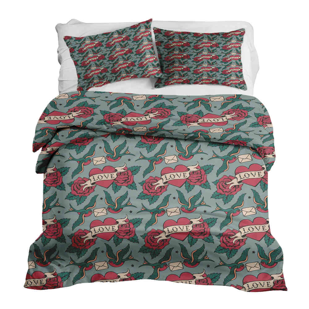 Original Therapiedecke - Ensemble de literie en coton Love Tattoo