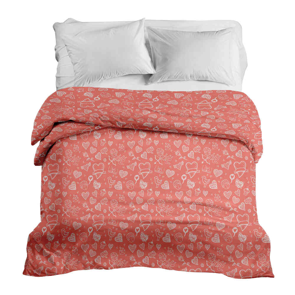 Housse de couverture chauffante en coton Amour et flèche d'amour