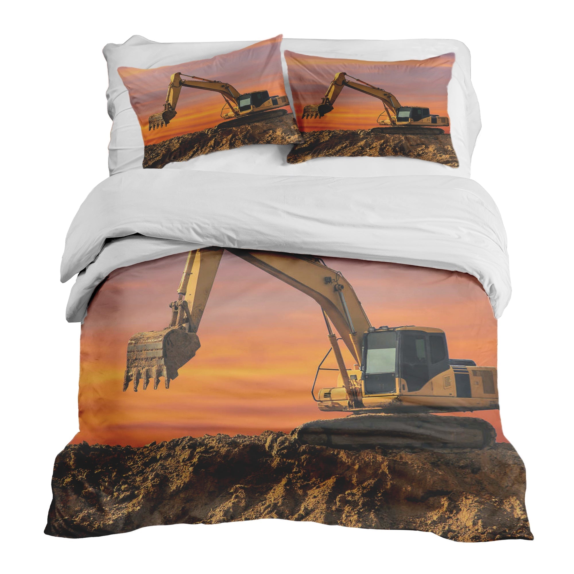 Couverture Thérapeutique Originale TD - Ensemble de Literie en Coton Tracteur au Lever du Soleil