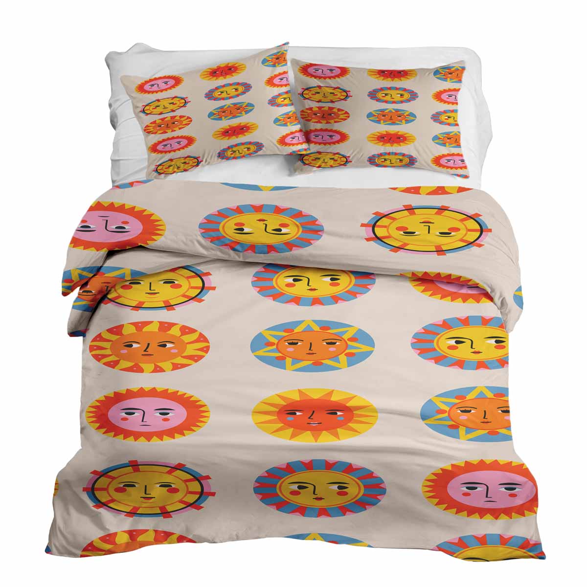 Original Therapiedecke - Ensemble de literie en coton Beige avec soleils