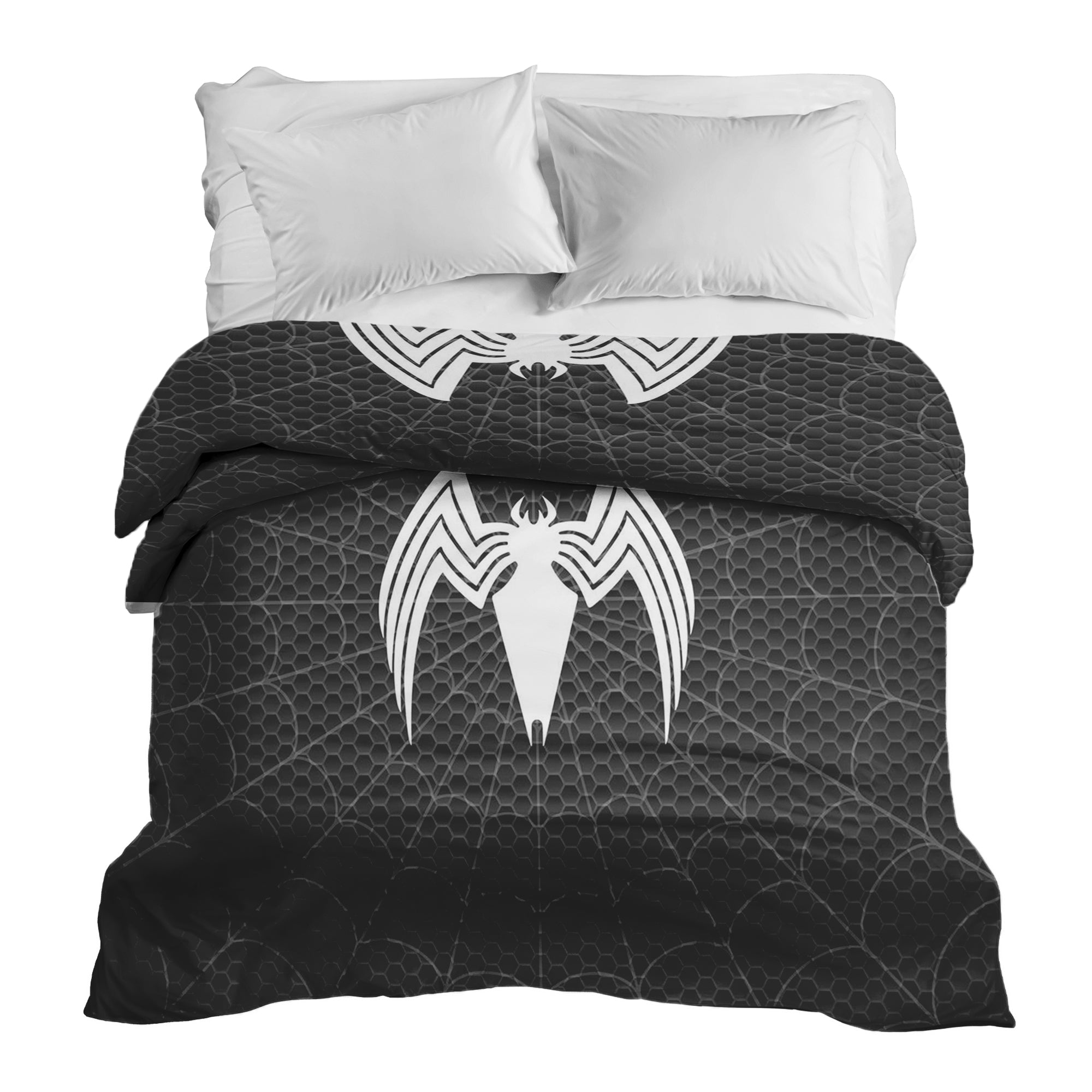Couverture thérapeutique originale - Housse en coton noire avec araignée