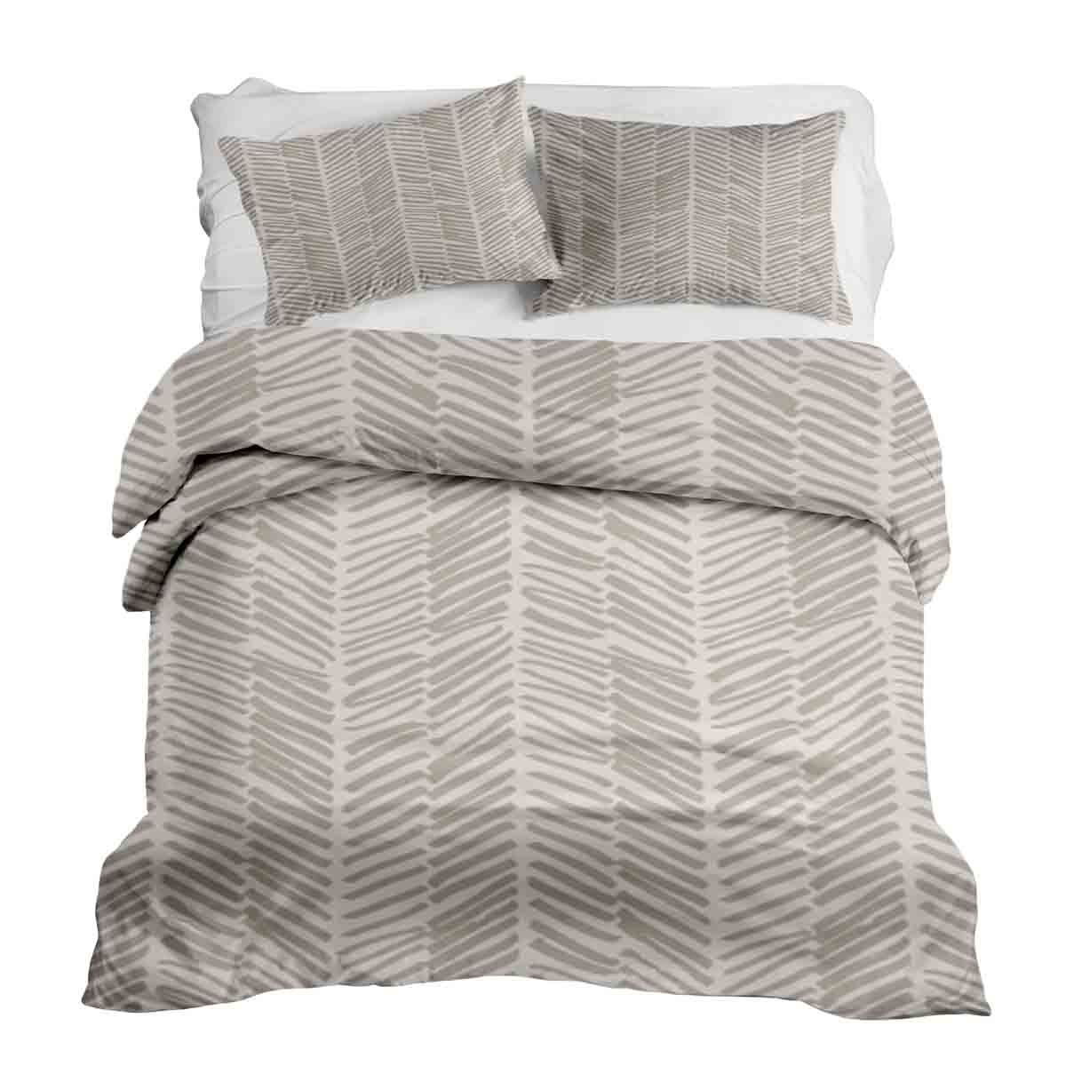 Original Therapiedecke - Ensemble de literie en coton Beige avec rayures