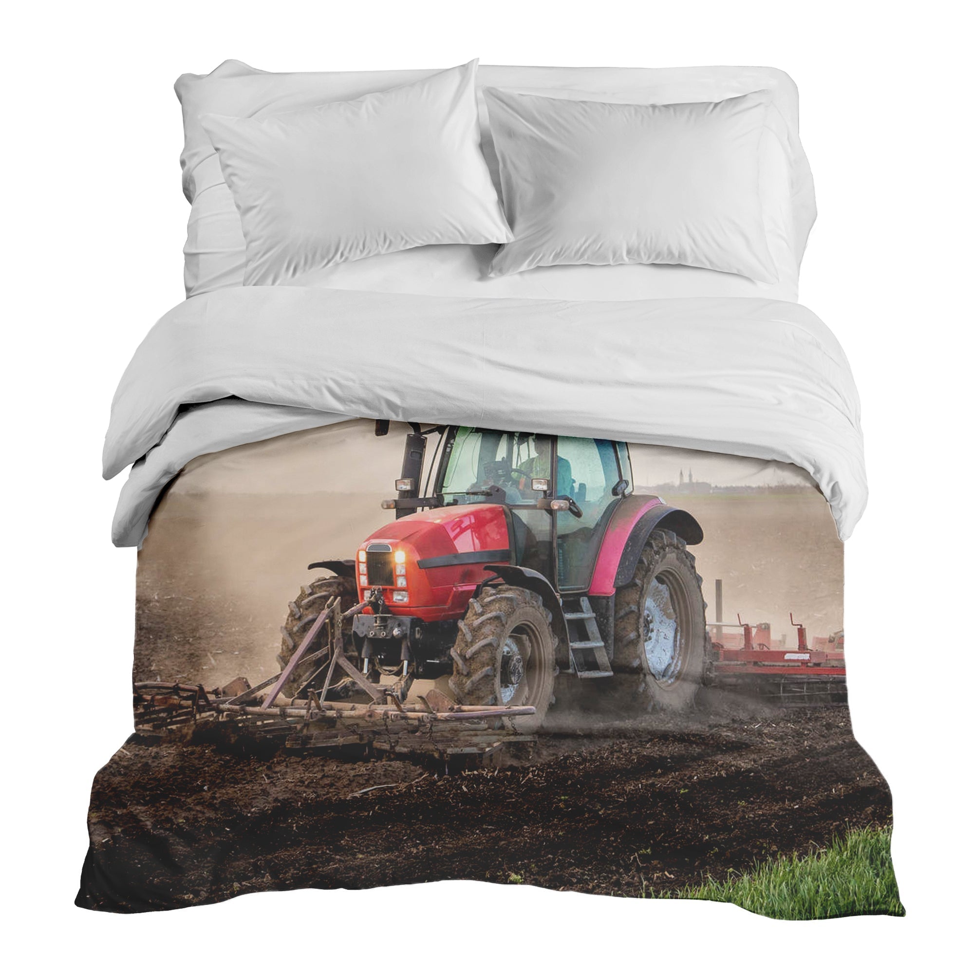 Couverture thérapeutique originale - Housse en coton avec grand tracteur