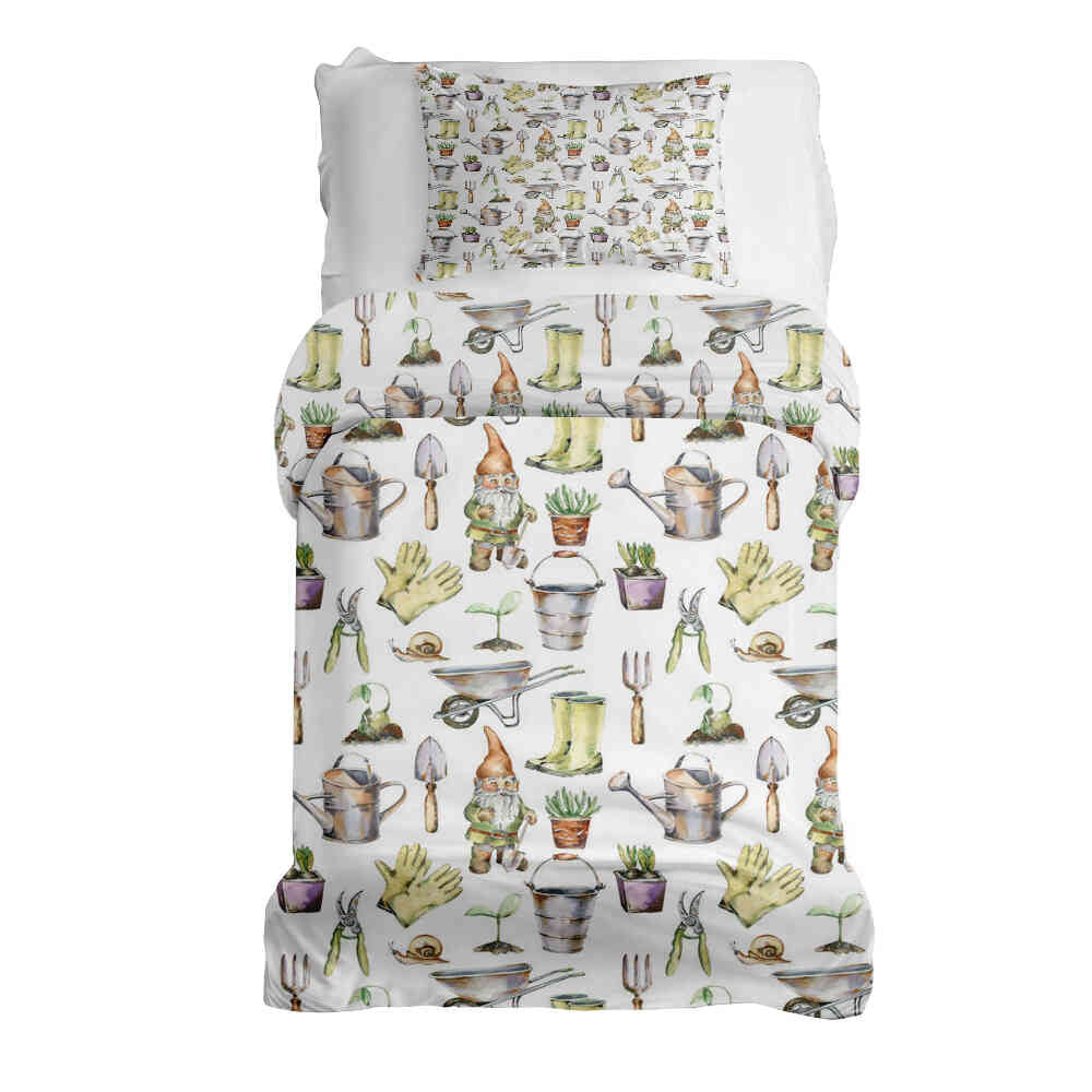 Original Therapiedecke - Ensemble de literie en coton blanc jardinage