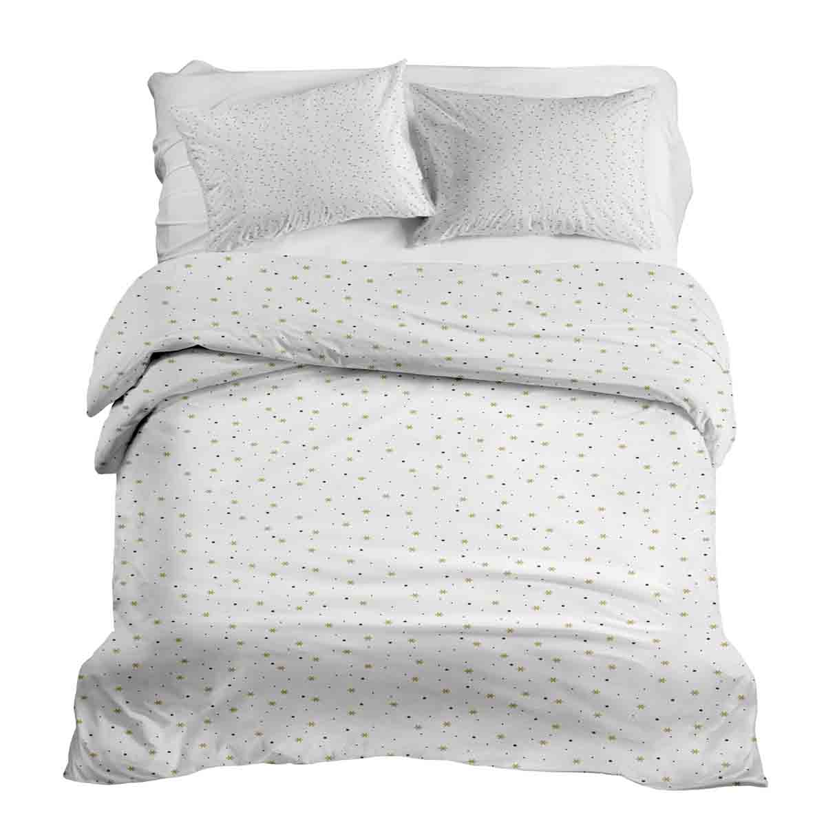 Couette thérapeutique Ensemble de literie blanc avec étoiles et points