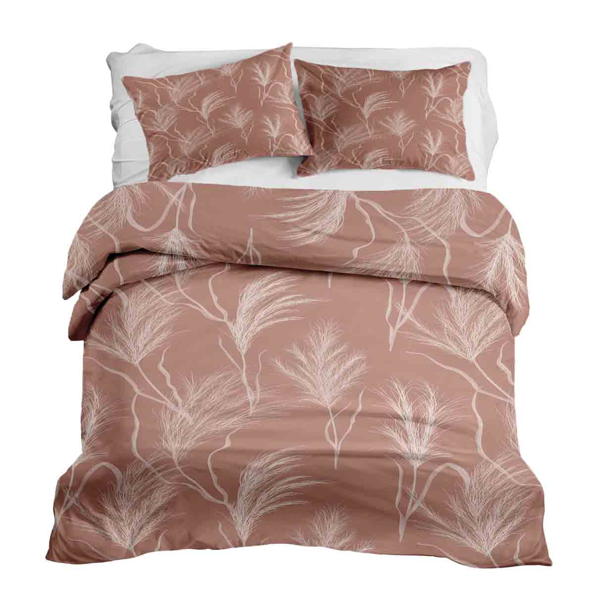 Original Therapiedecke - Ensemble de literie en coton Rose poudré avec herbes de Pampa