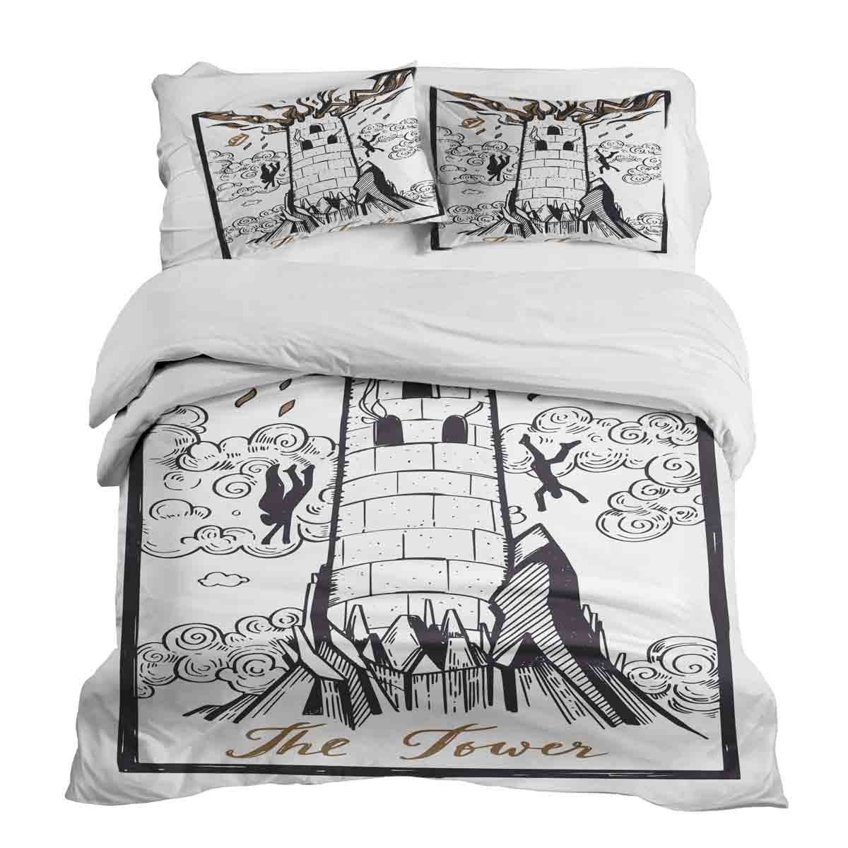 Ensemble de literie avec couverture thérapeutique blanc avec tour