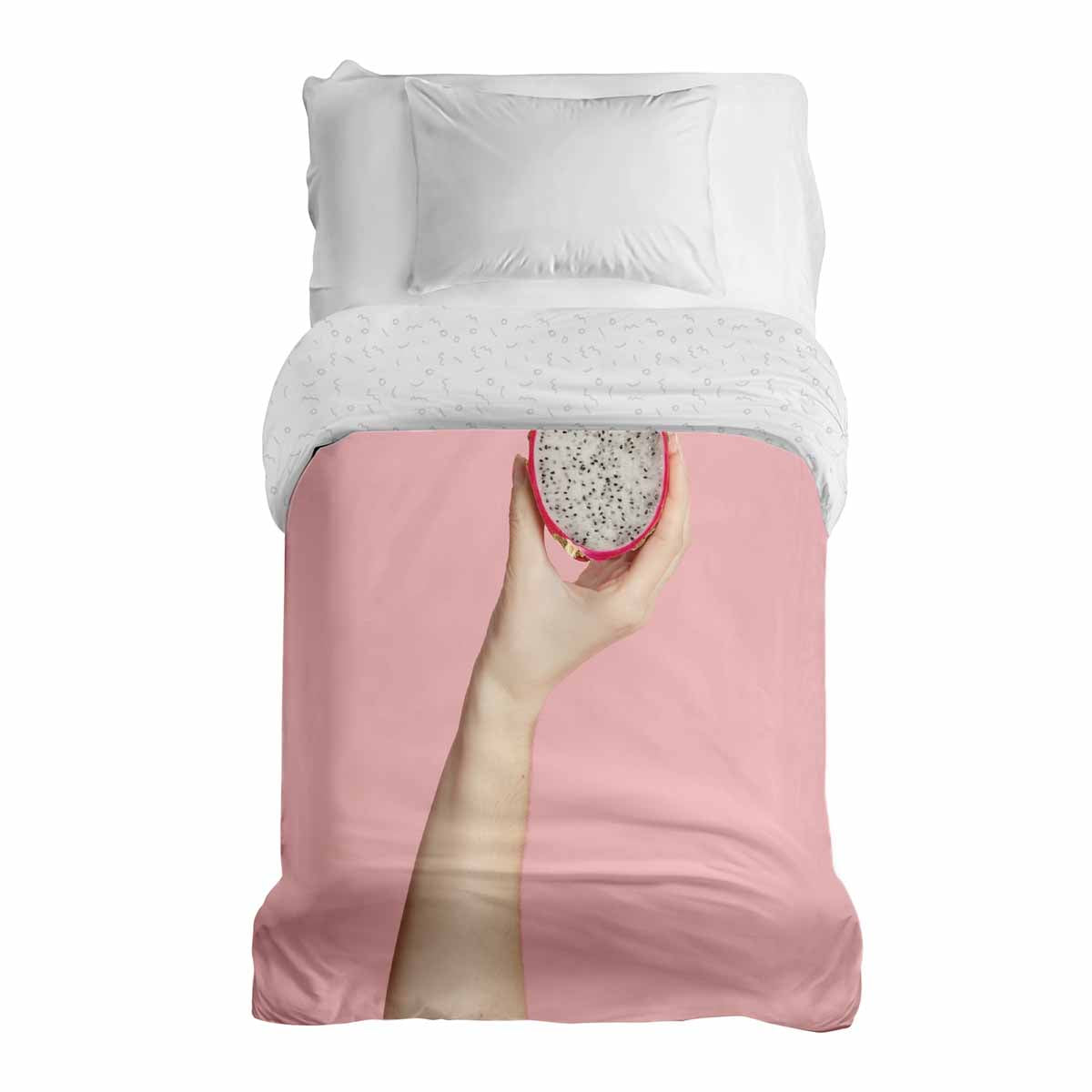 Couverture thérapeutique originale - Housse en coton rose avec fruit du dragon
