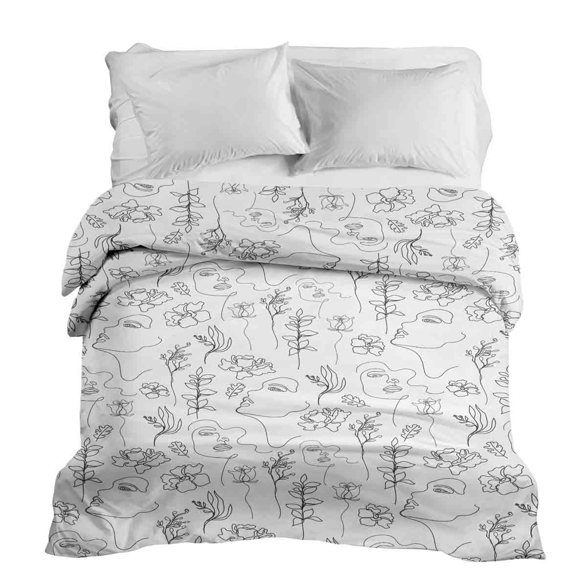 Couverture thérapeutique originale - Housse en coton fleurs bohèmes