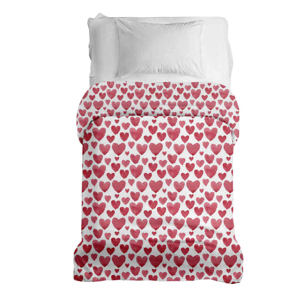 Couverture thérapeutique originale - Housse en coton Cœurs rouges