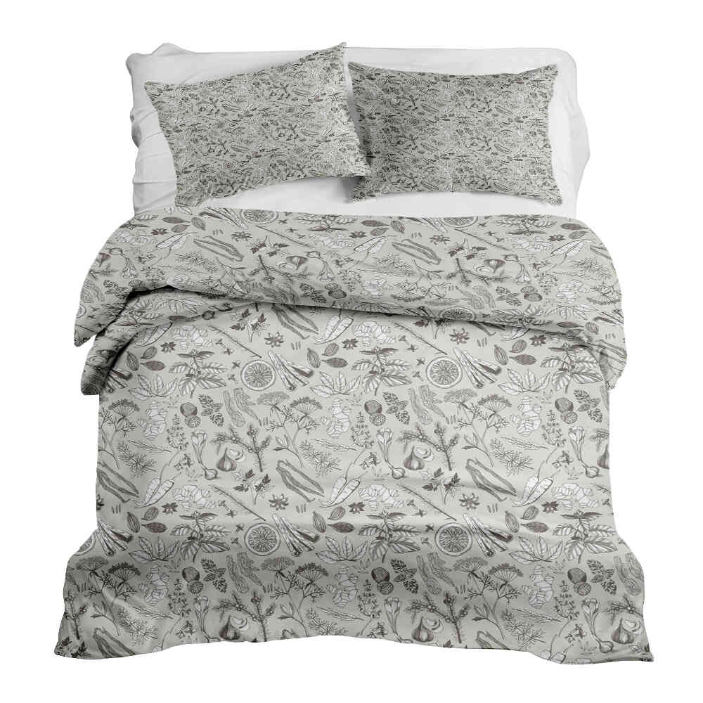 Couverture Thérapeutique Originale TD - Ensemble de Literie en Coton Gris Épices