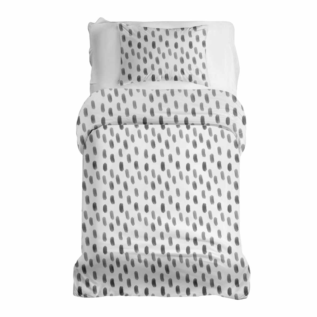 Couette de thérapie Ensemble de literie blanc avec des taches grises
