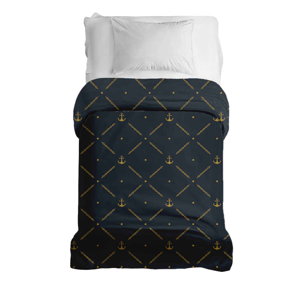 Couverture thérapeutique originale - Housse en coton bleue avec ancre