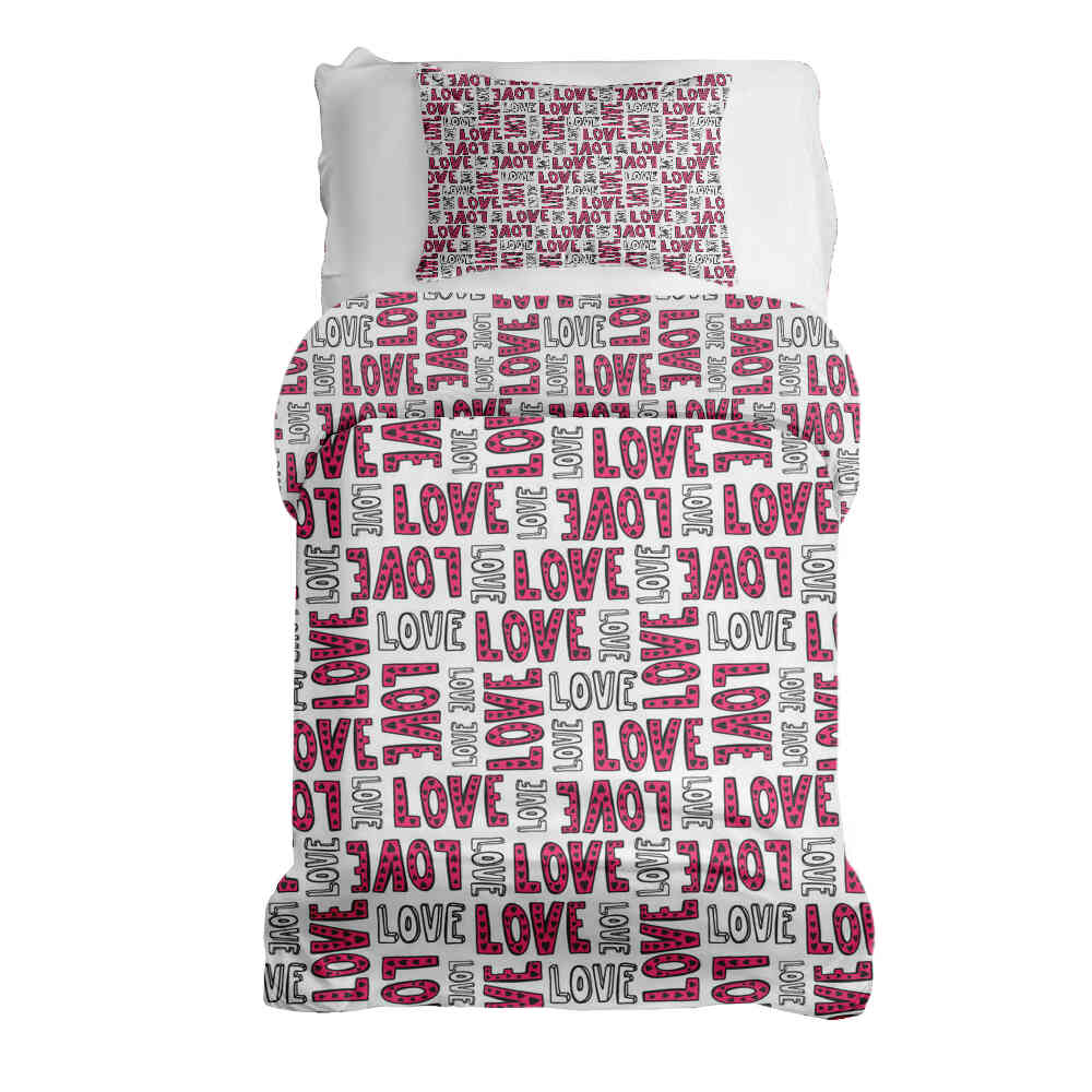Original Therapiedecke - Ensemble de literie en coton Blanc L.O.V.E