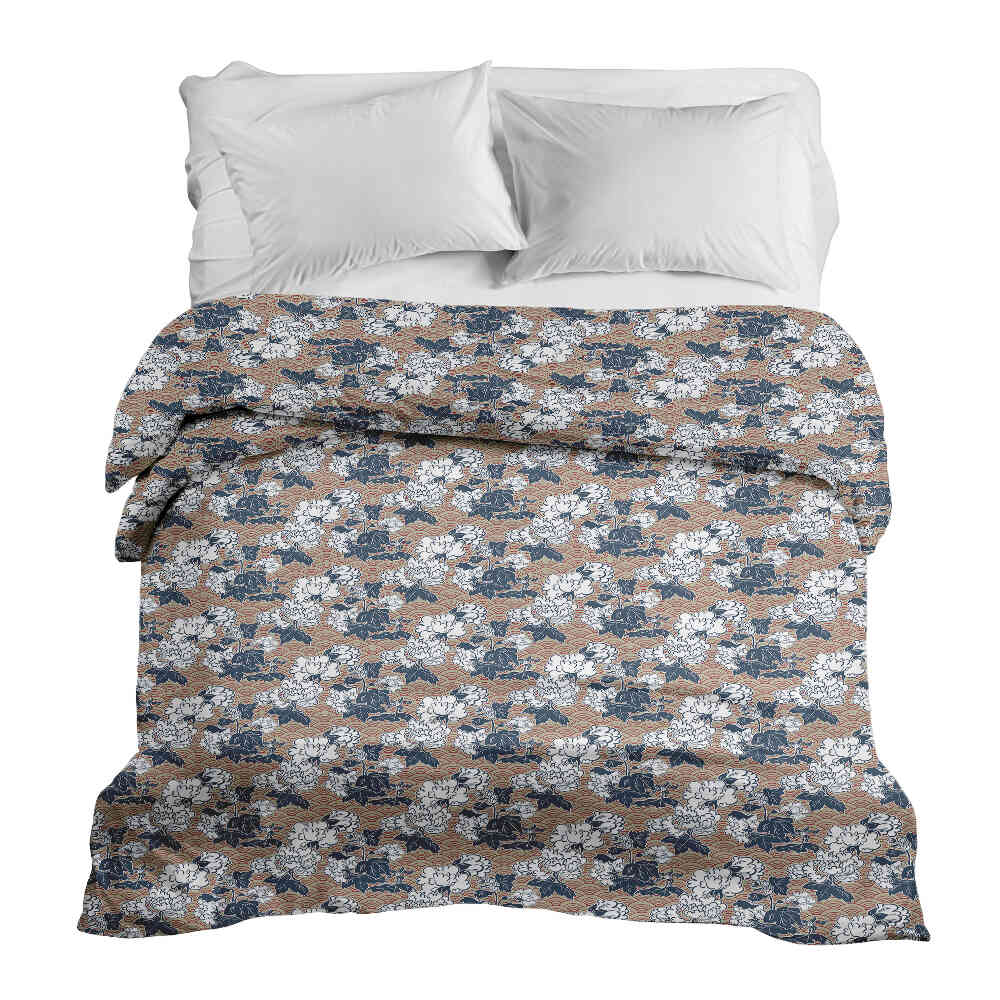 Couverture thérapeutique originale - Housse en coton avec fleurs