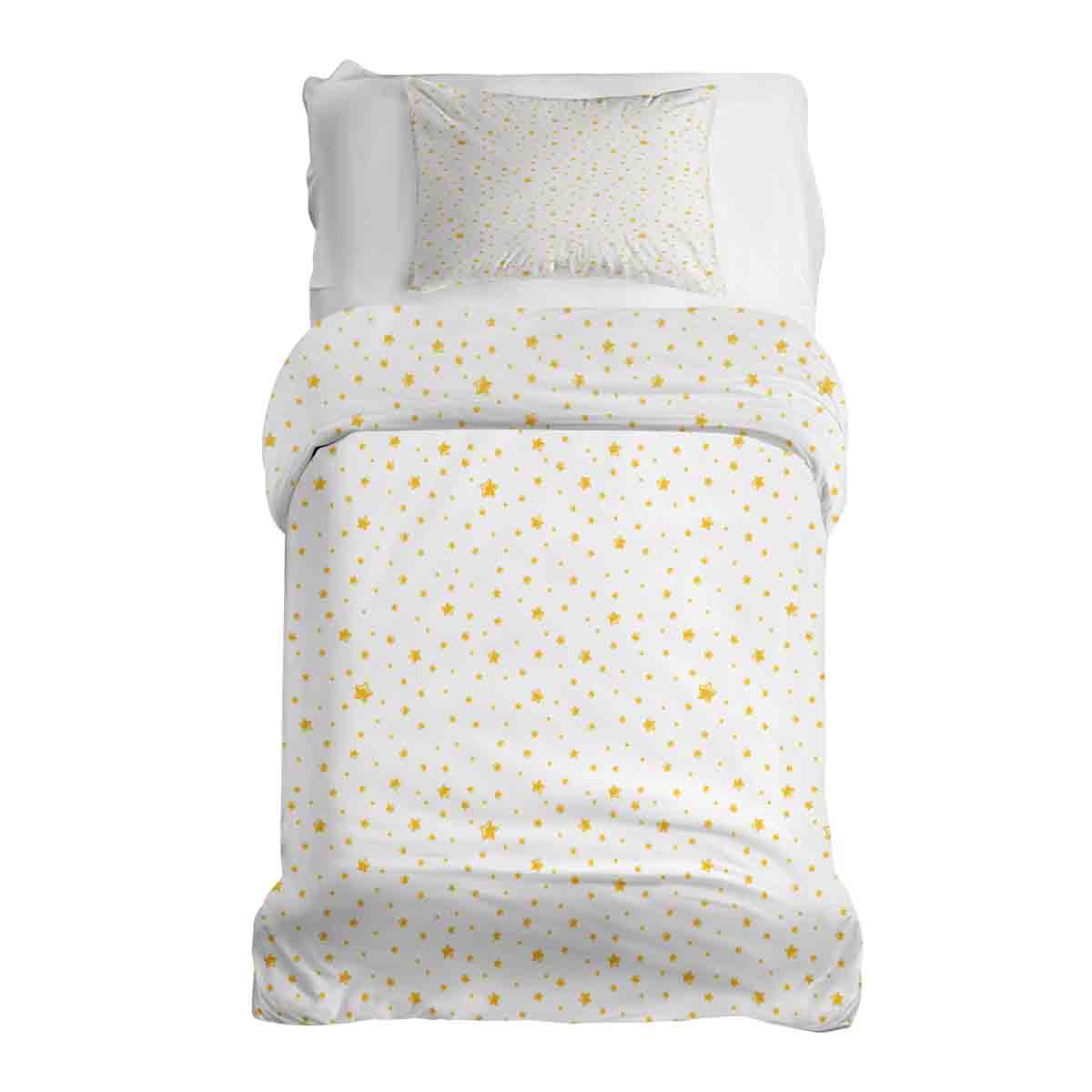 Couette de thérapie ensemble de literie blanc avec des étoiles jaunes