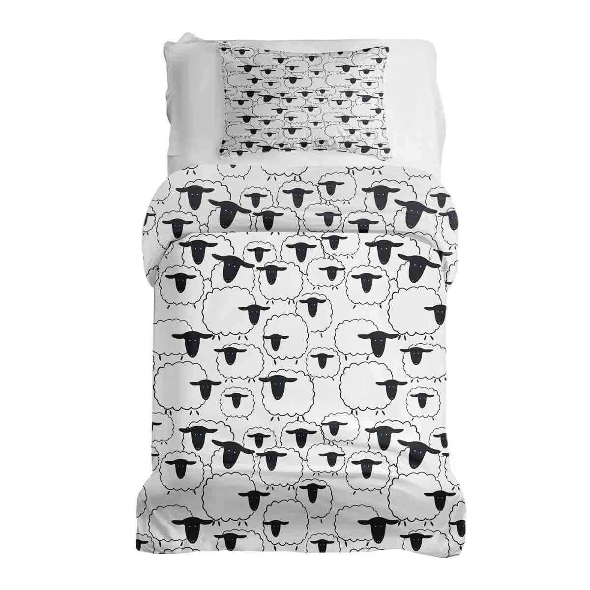Ensemble de literie avec couverture thérapeutique blanche avec moutons