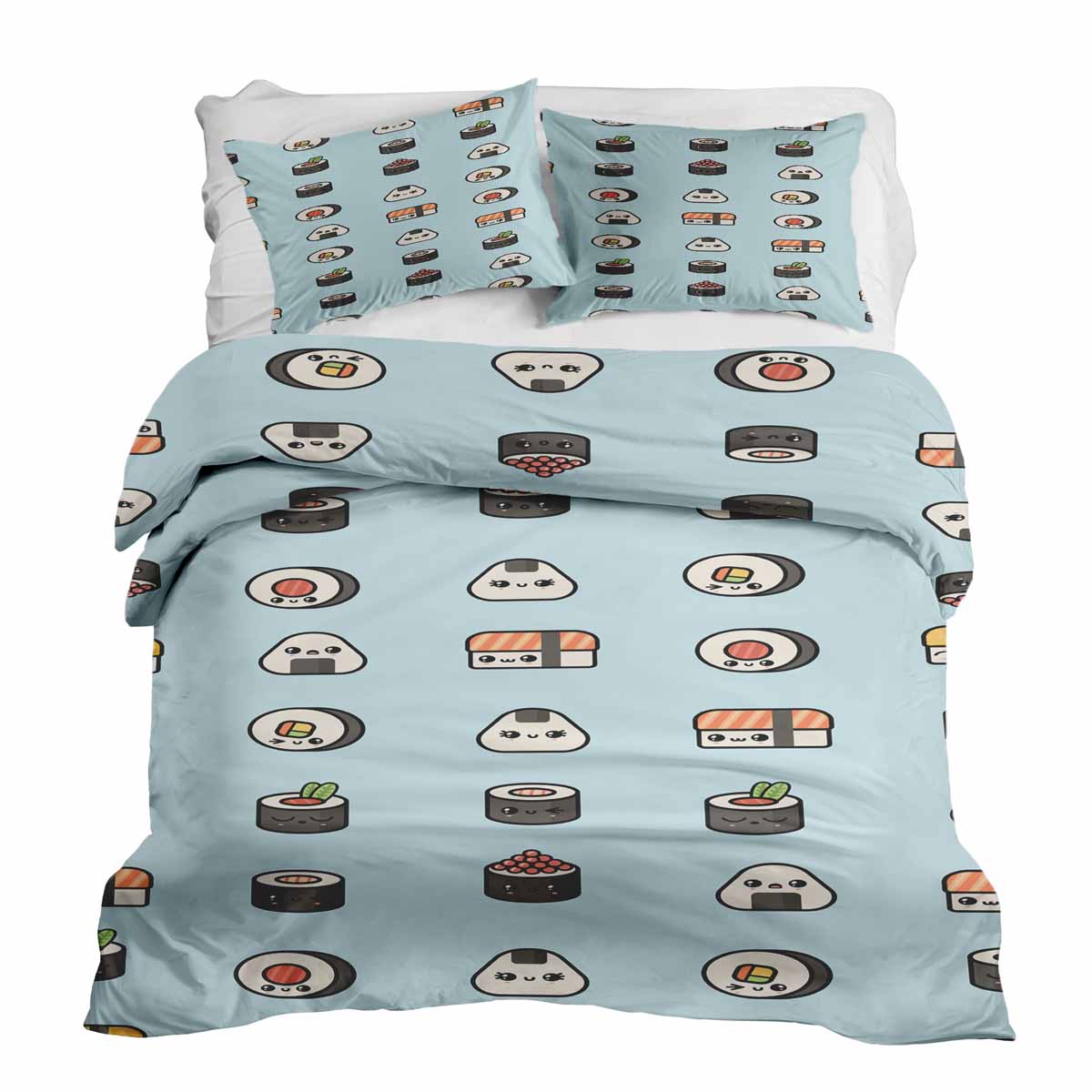 Original Therapiedecke - Ensemble de literie en coton Bleu clair avec sushi