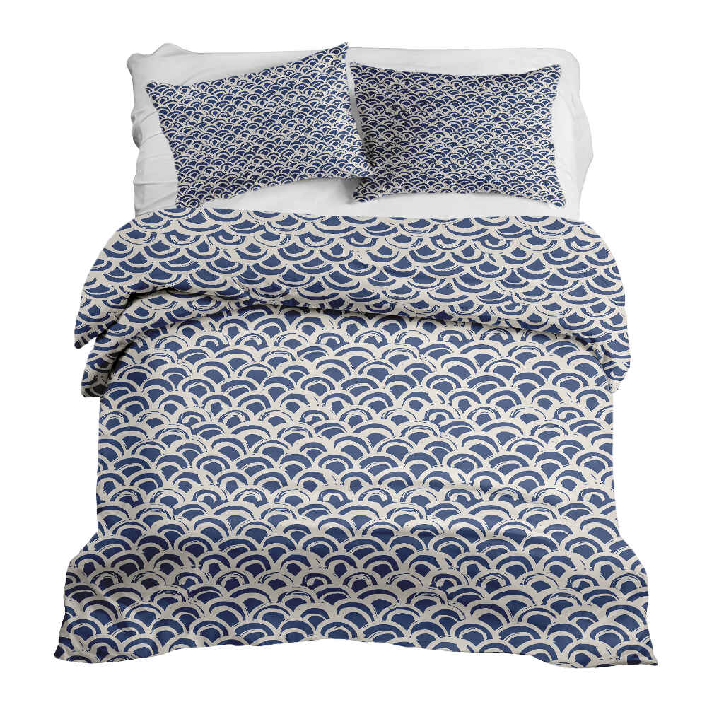 Original Therapiedecke - Ensemble de literie en coton motif vagues bleu