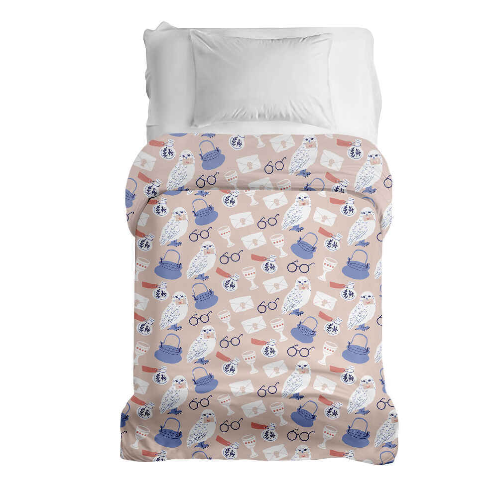 Couverture thérapeutique originale - Housse en coton avec la chouette de Harry