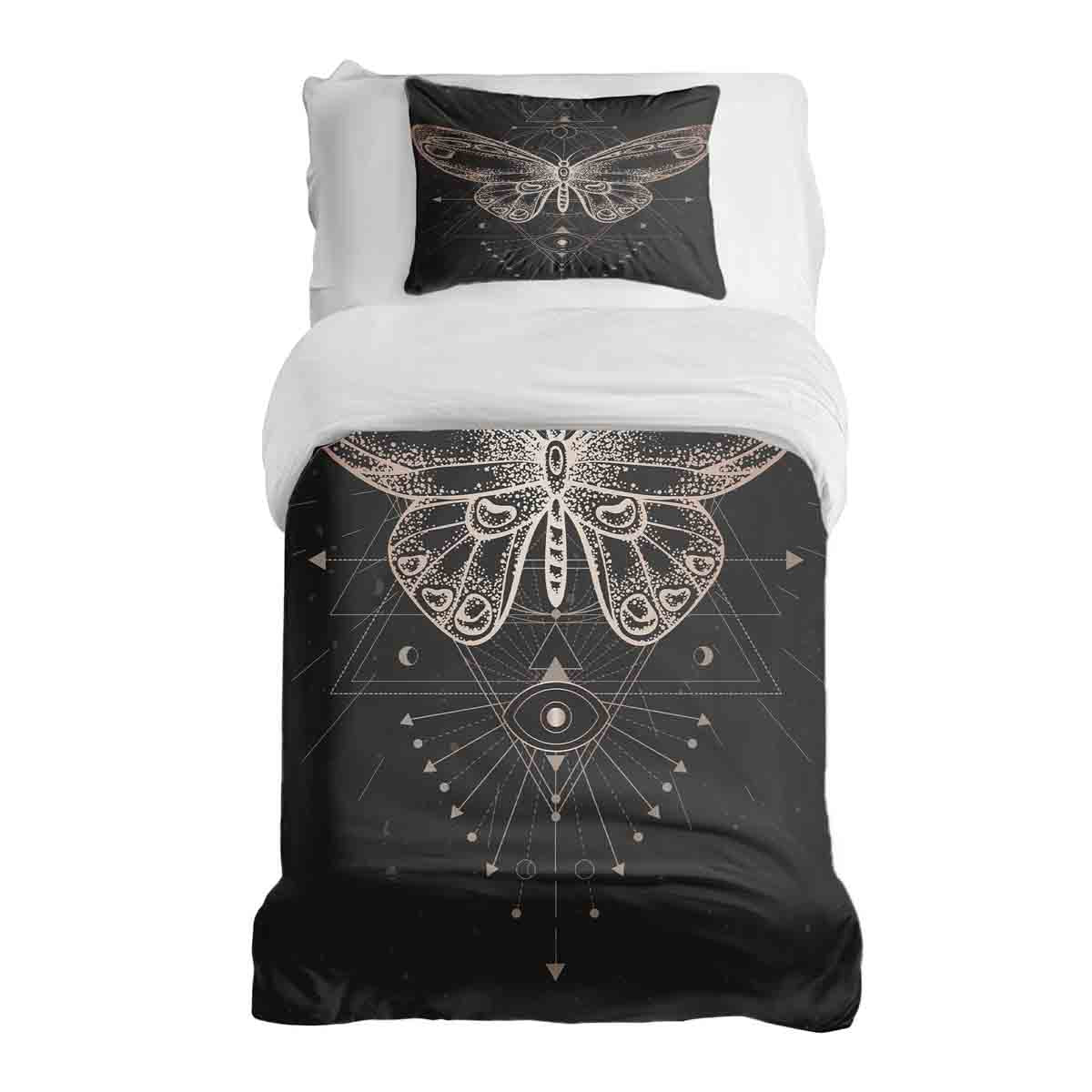 Original Therapiedecke - Ensemble de literie en coton Noir avec Papillon