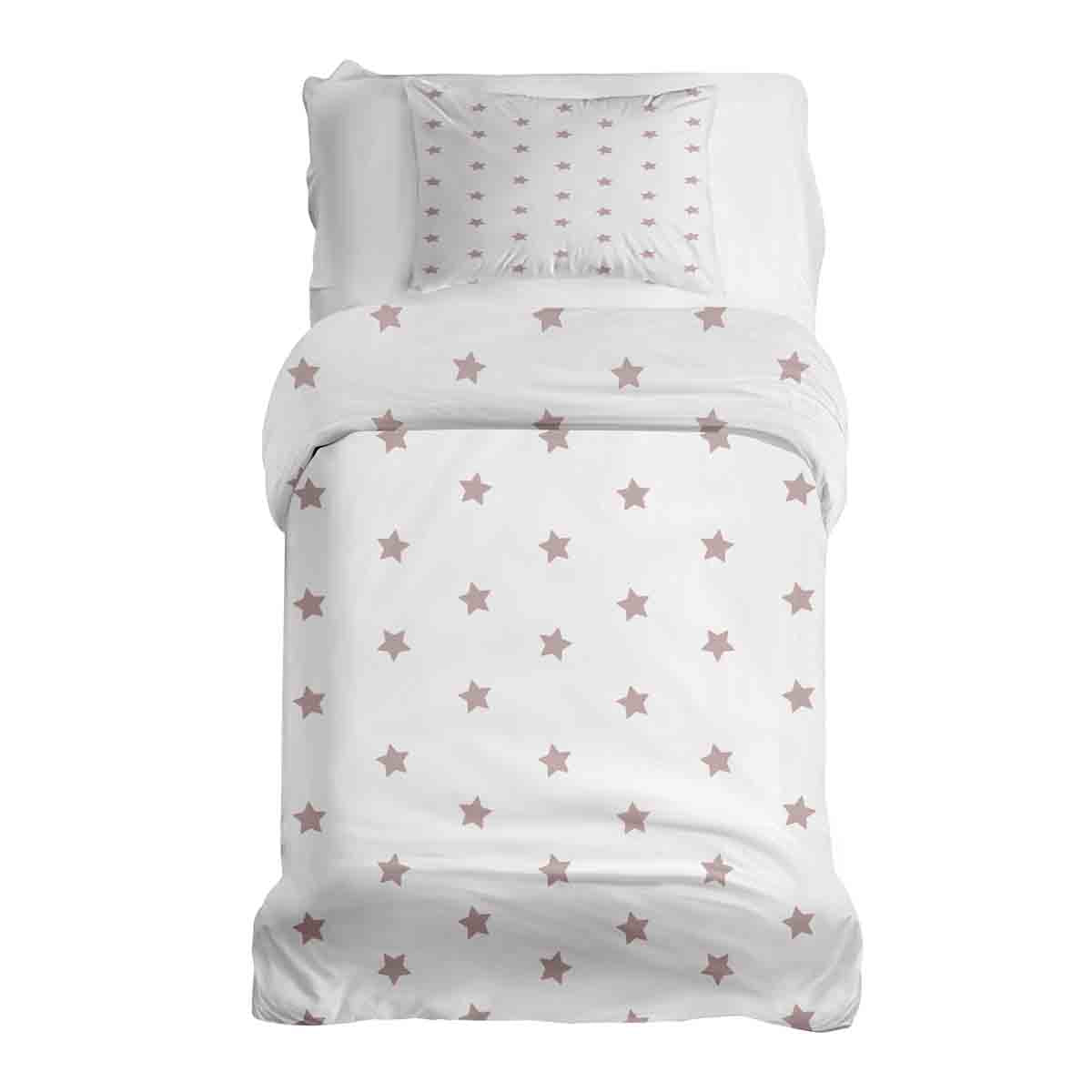 Couette thérapeutique ensemble de literie blanc avec étoiles roses