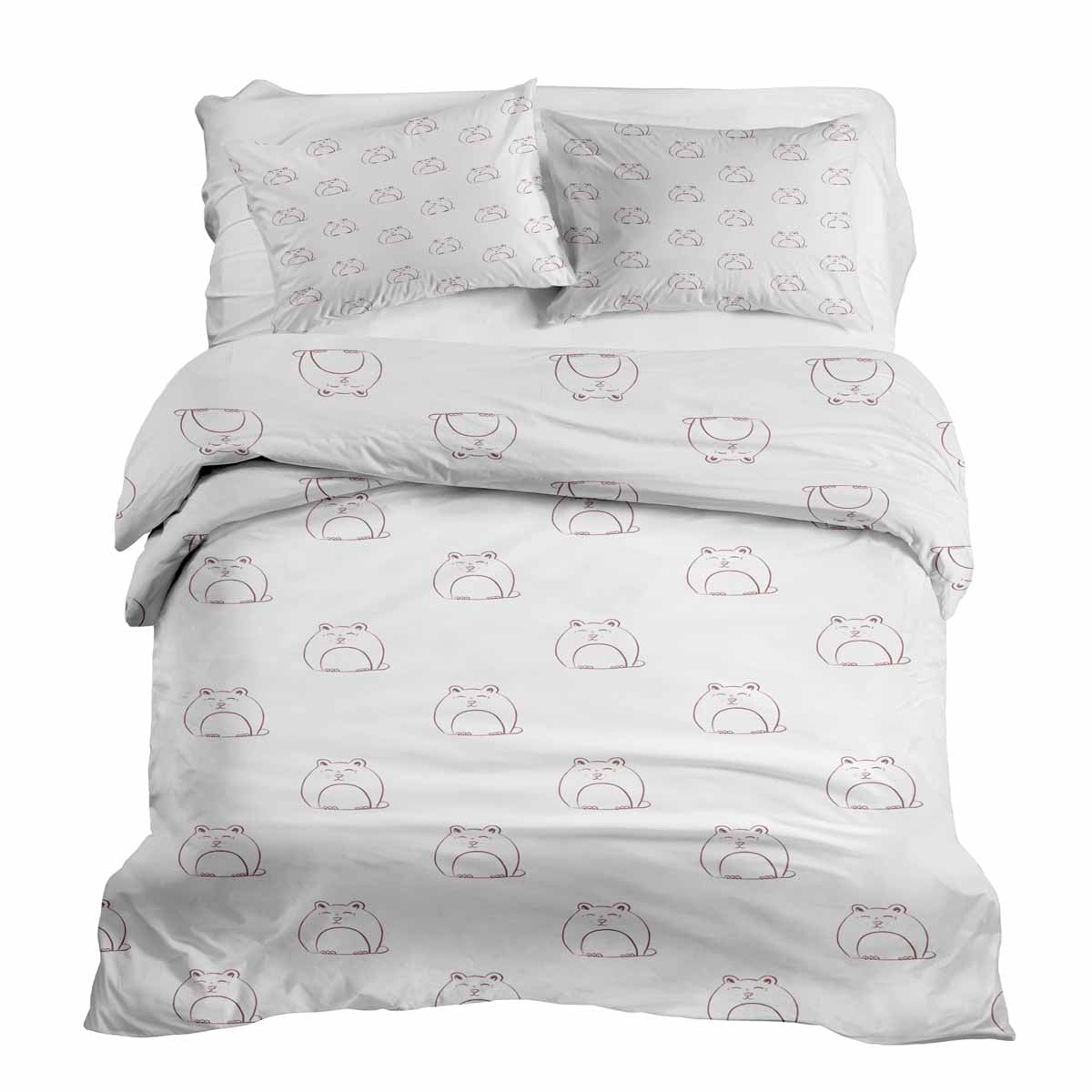 Ensemble de literie avec couverture thérapeutique blanc avec chat