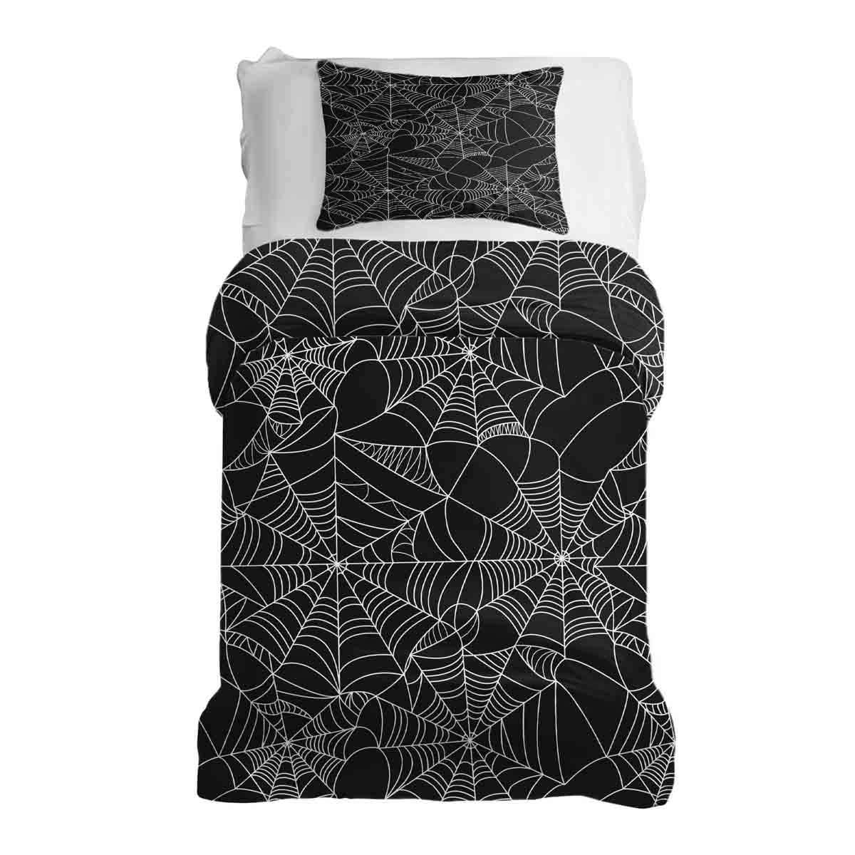 Original Therapiedecke - Ensemble de literie en coton Noir avec toile d'araignée