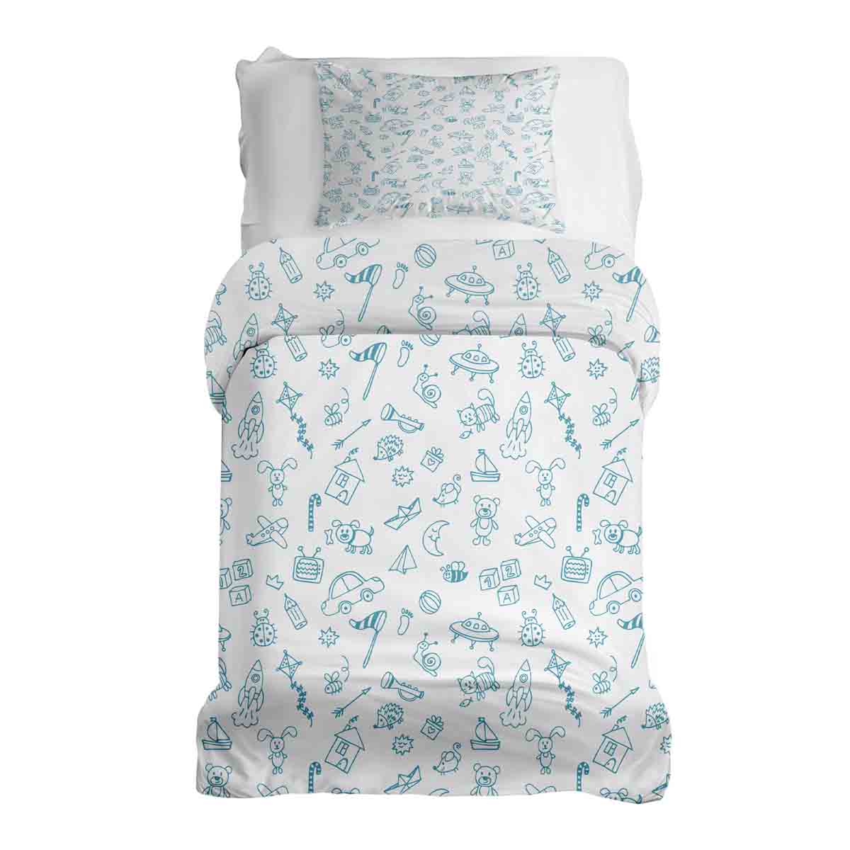 Couette thérapeutique Ensemble de literie blanc avec jouets