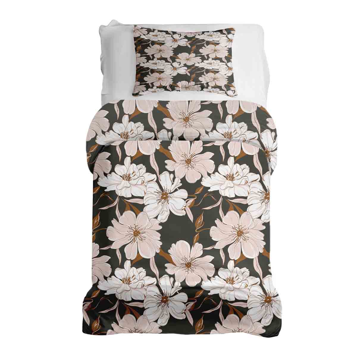 Original Therapiedecke - Ensemble de literie en coton avec fleurs d'Aster rose