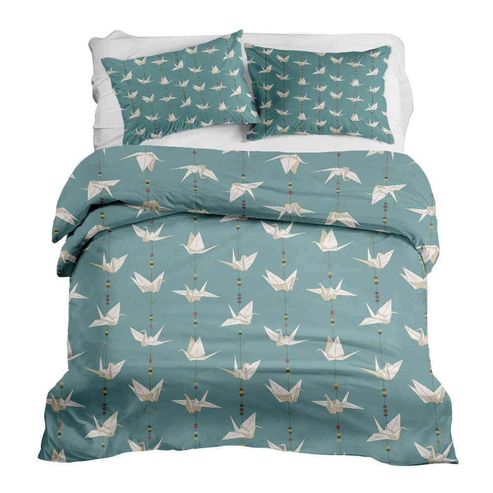 Original Therapiedecke - Ensemble de literie en coton Cygne en origami