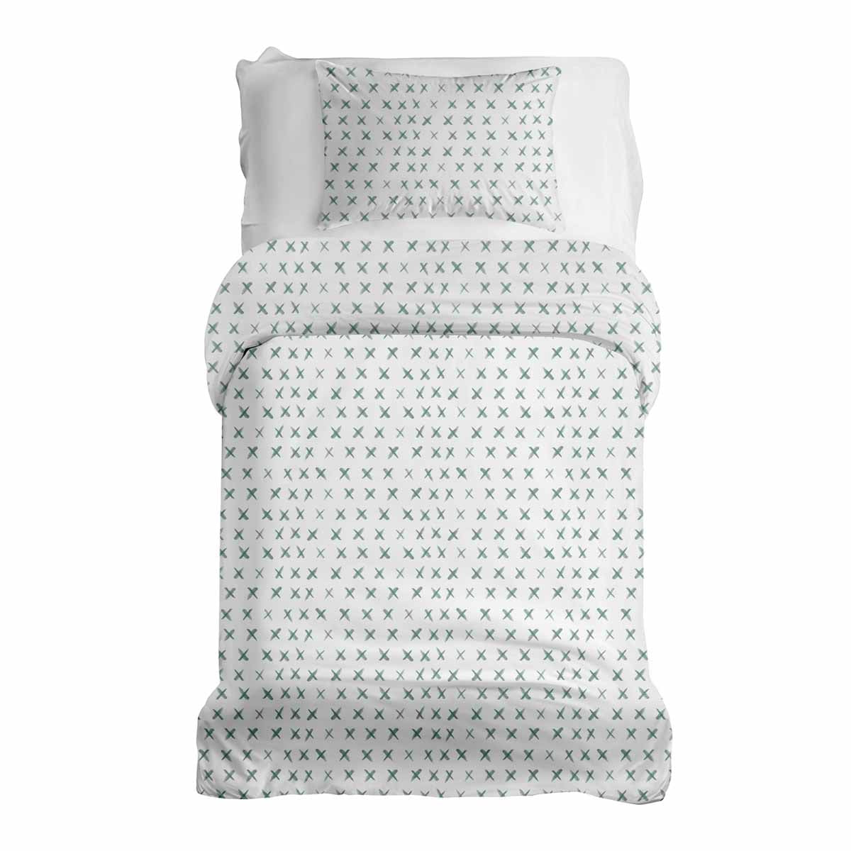 Couverture Thérapeutique Originale - Ensemble de Literie en Coton avec Croix Vertes