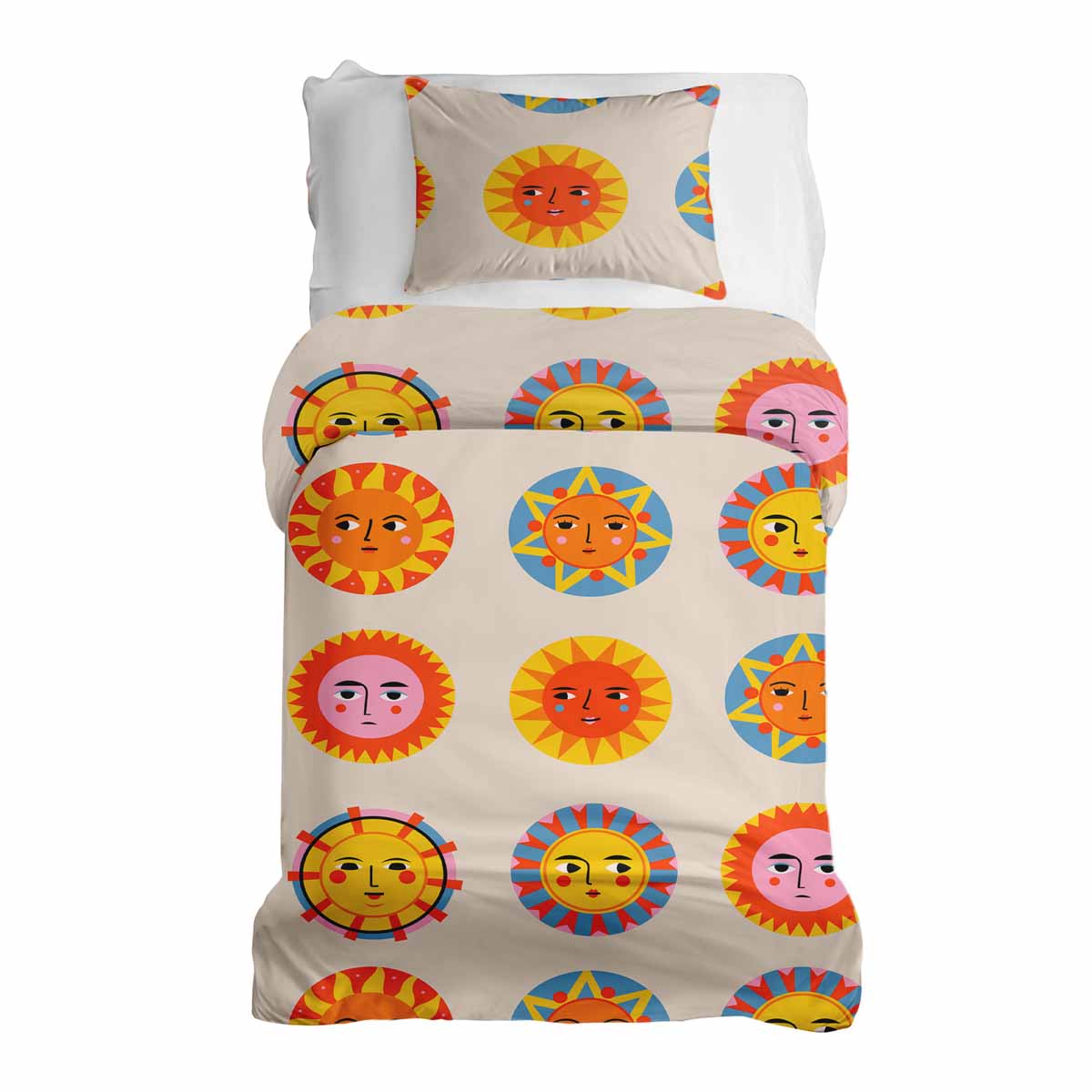 Original Therapiedecke - Ensemble de literie en coton Beige avec soleils